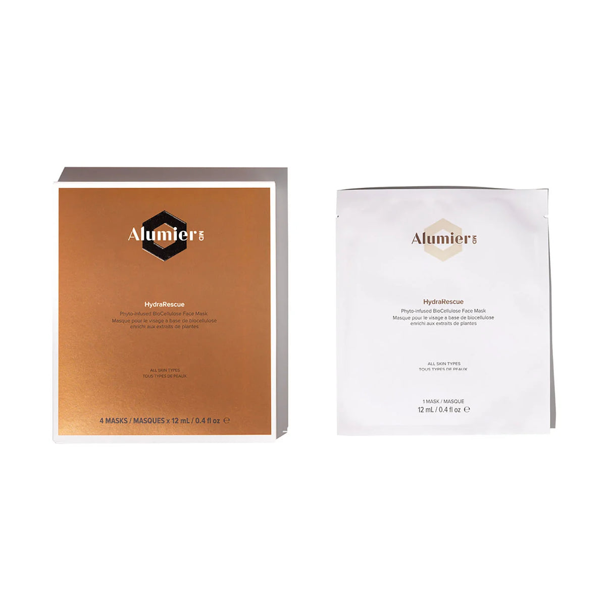 AlumierMD HydraRescue Biocellulose Face Mask - 4 Pack