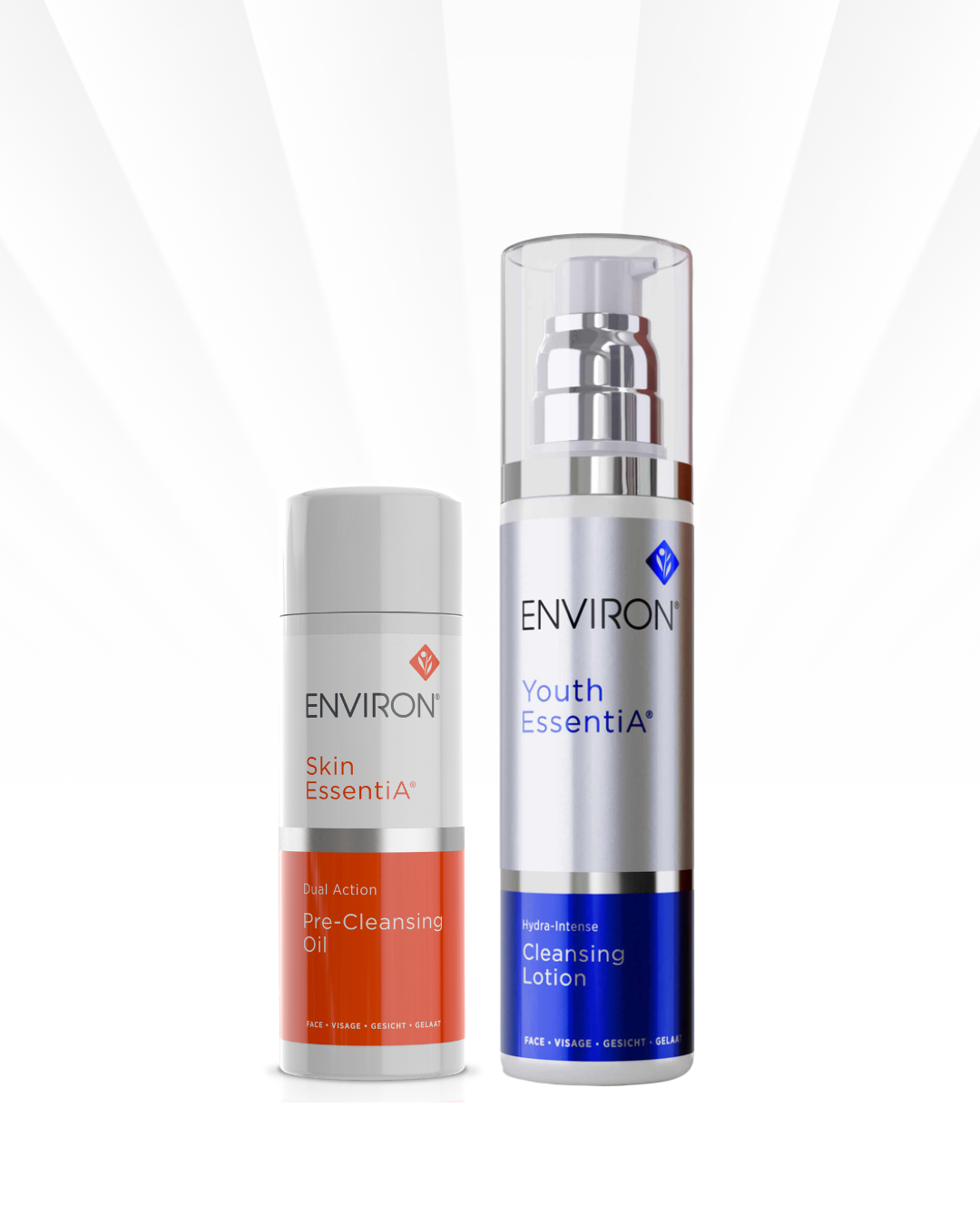 Environ Double Cleanse Duo — Skin EssentiA Dual Action Pre-Cleansing Oil & Youth EssentiA Hydra-Intense Cleansing Lotion
